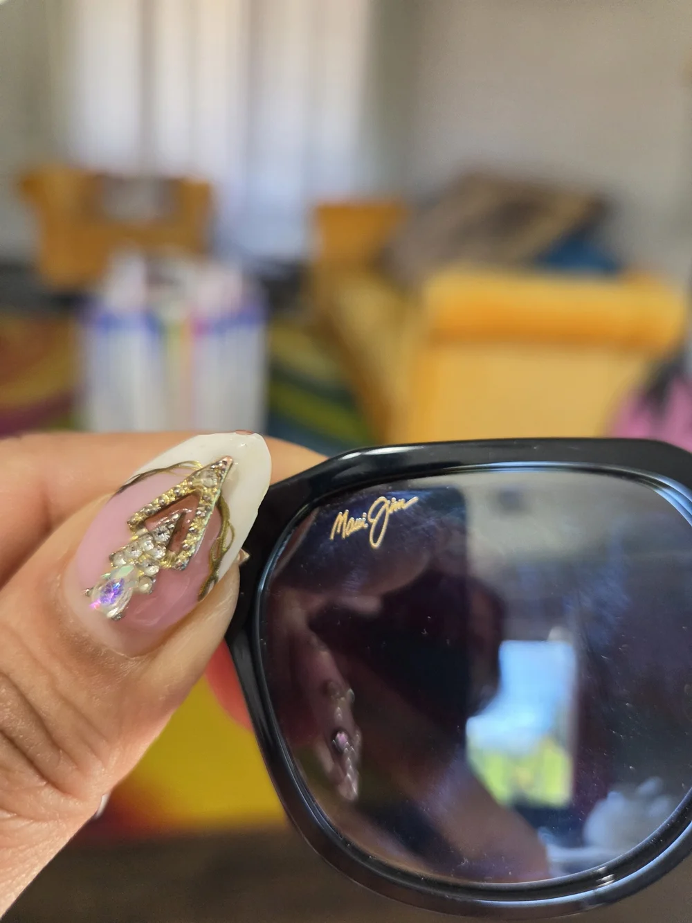 Maui Jim Glossy Black Women's Sunglasses with Gold Accents